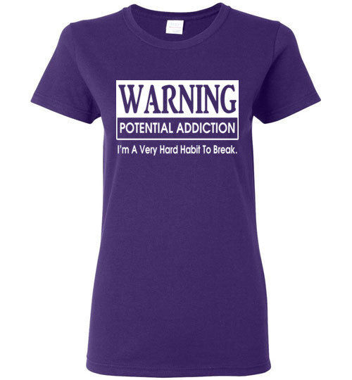 Warning Addiction Ladies Short Sleeve Shirt - Rocking Black, Inc. #RockingBlackInc #MelaninInspires