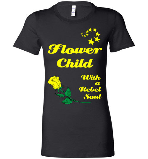 Rebel Flower Child Ladies T-Shirt - Rocking Black, Inc. #RockingBlackInc #MelaninInspires