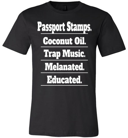 Passport Stamps and Melanin T-Shirt - Rocking Black, Inc. #RockingBlackInc #MelaninInspires