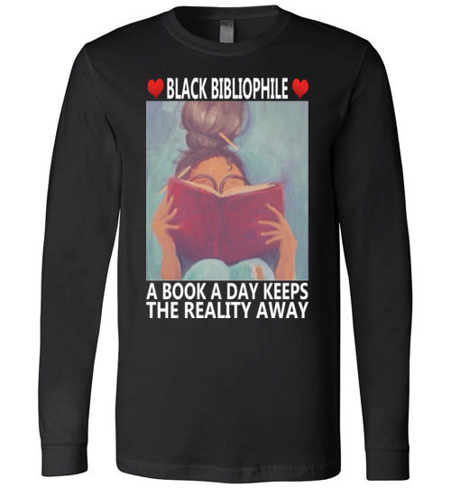 Black Bibliophile Long Sleeve T-Shirt