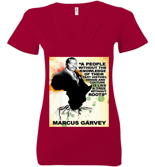 Marcus Garvey Quote Deep V-Neck T-Shirt - Rocking Black, Inc. #RockingBlackInc #MelaninInspires