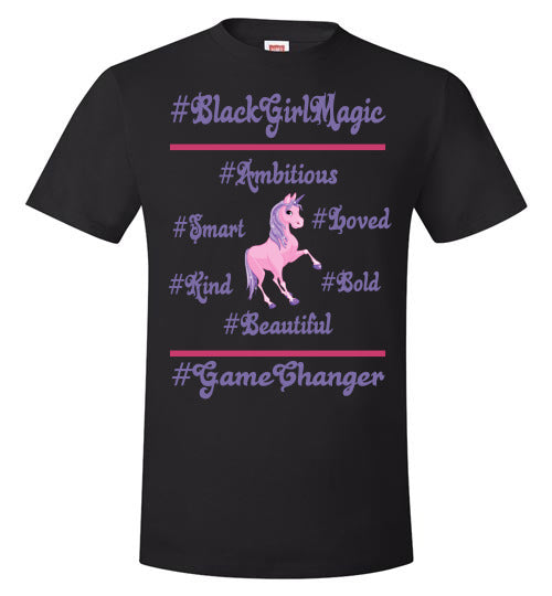 Black Girl Magic Affirmation Youth Short Sleeve T-Shirt - Rocking Black, Inc. #RockingBlackInc #MelaninInspires