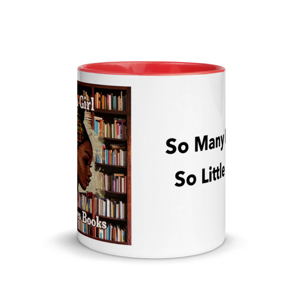 Just a Black Girl Who Loves Books - Mug with Color Inside